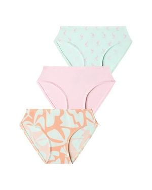 Meundies Kids' Feelfree Assorted 3-Pack Bikini Briefs - Pink