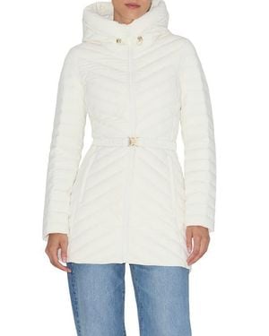 SOIA & KYO Estelle Water Resistant 700 Fill Power Hooded Down Jacket - White