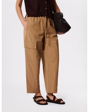 Whistles Utility Cotton Barrel Trouser - Natural