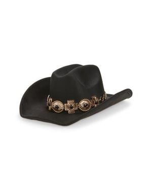 Tasha Western Cowboy Hat With Concho Band - Black