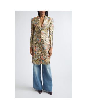 Etro Paisley Metallic Tailored Coat - Natural