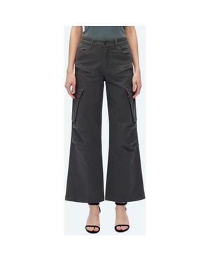 Bayeas Fann High Waist Wide Leg Cargo Jeans - Black
