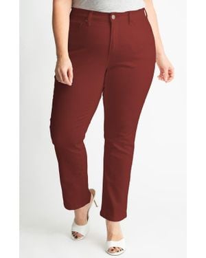 Slink Jeans High Waist Ankle Slim Straight Leg Pants - Red