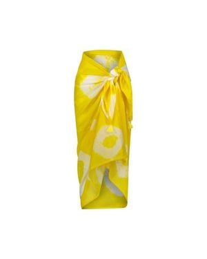 MER ST BARTH Cotton Saline Pareo Tie-Dye - Yellow