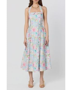 Astr Marianna Halter Midi Dress - Multicolor