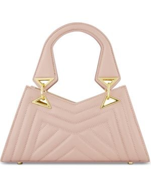 Mac Duggal Angular Quilted Napa Leather Handbag - Pink