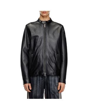 DIESEL 'L-Hein' Leather Jacket in Black for Men | Lyst