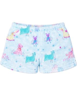 PREPPY GOOSE Plush Puppies Loungewear Shorts - Blue