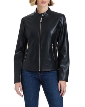 Vince Camuto Faux Leather Jacket - Blue