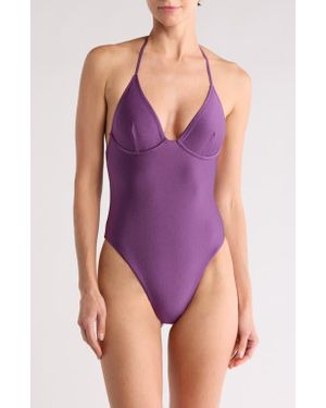 Kulani Kinis Underwire One-Piece Swimsuit - Purple