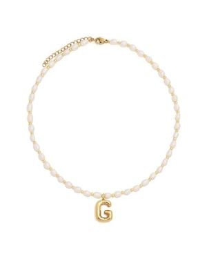 petit moments Dainty Initial Pendant Necklace - Metallic