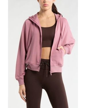 Zella Weekend French Terry Full Zip Hoodie - Pink