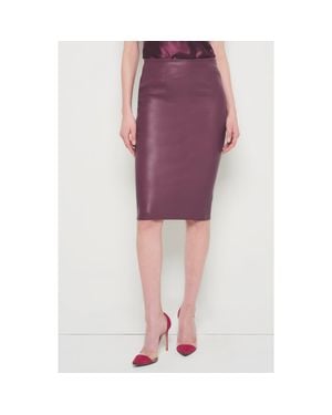 AS by DF Claude Stretch Leather Skirt - Purple