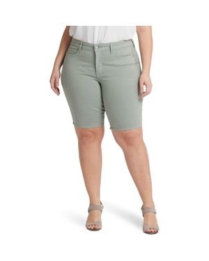 NYDJ Briella Floral Print Bermuda Shorts - Green