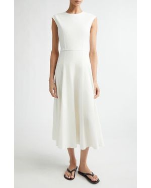 Partow Leroy Stretch Linen & Cotton Blend Crinkle Dress - White