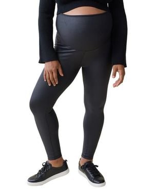 Ingrid & Isabel Gloss Maternity Leggings - Black
