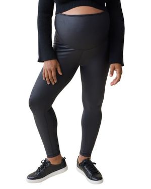 Ingrid & Isabel Gloss Maternity Leggings - Black