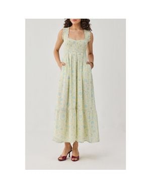 REISTOR The Smocked Maxi Dress - Green