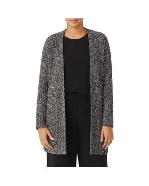 Eileen Fisher Long Pocket Organic Cotton Cardigan - Black