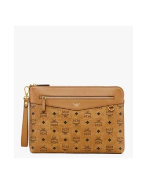 MCM Diamond Wristlet Pouch - Natural