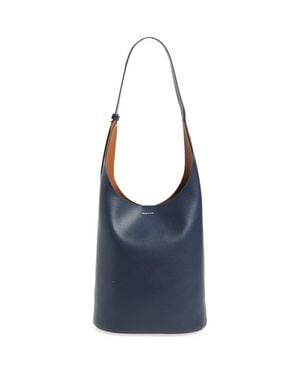 Veronica Beard Large Loop Leather Shoulder Bag - Blue
