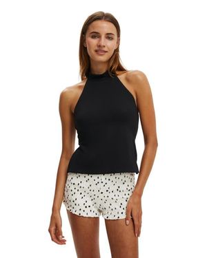 Cotton On Hold Me Halter Twist Back - Black