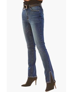 Lascana Embellished Split Hem Jeans - Blue