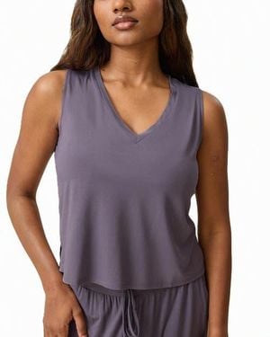 Kindred Bravely Aria Cropped V-Neck Tank - Purple