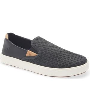 Olukai Lae'Ahi Lauhala Woven Leather Shoe - Blue
