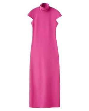 Mango Cap Sleeve Open Back Dress - Pink