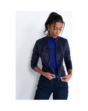 Kettlewell Rachel Cropped Biker Jacket - Blue