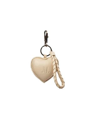 Mandrn Leather Puffy Heart Keychain - Metallic