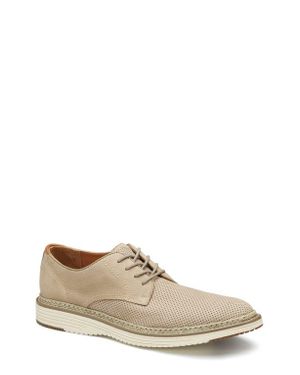 Johnston & Murphy Beige Perforated Oxfords Johnston Murphy Tyson Perforated Plain Toe – Yacoubian Tailors main image 3