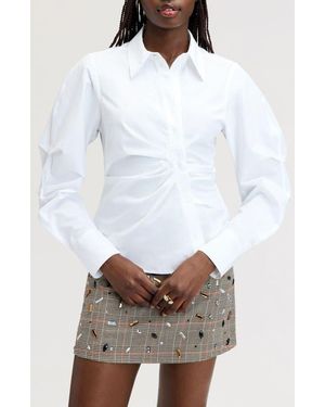 Sam Edelman Asymmetrical Button Down Shirt - White
