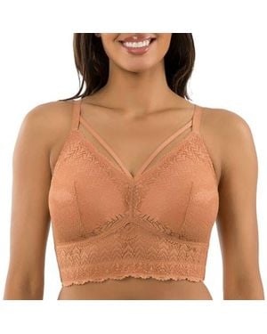 Parfait Mia Wire-Free Padded Lace Bralette - Brown