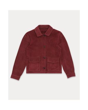 Fortela Maelle Suede Short Leather Jacket - Red