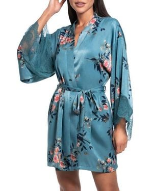 In Bloom Carlie Wrap Robe - Blue