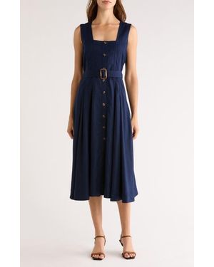 Cece Belted Midi Dress - Blue