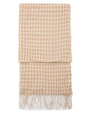 Mango Fringe Trim Cotton Gauze Scarf - Natural