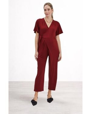 Nom Maternity Lucia Maternity Jumpsuit - Red