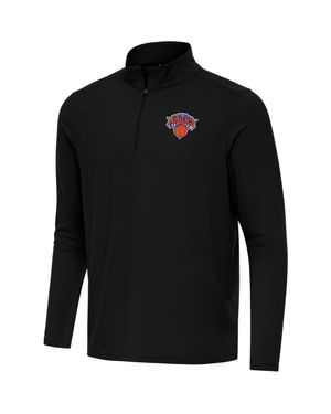 Antigua New York Knicks Intent Quarter-Zip Top - Black