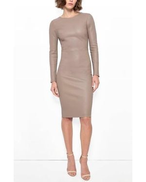 AS by DF Mrs. Smith Stretch Leather Dress - Natural