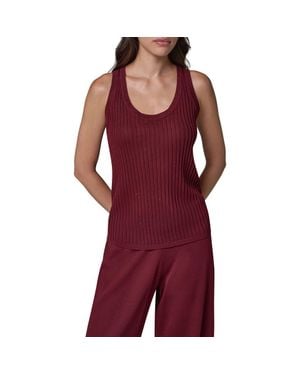 Donna Karan Rib Sweater Tank - Red