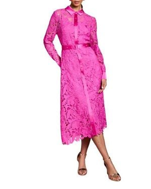Coast Lace Shirt Long Sleeve Dress - Pink