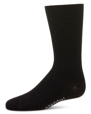 Memoi Diamond Crew Socks - Black