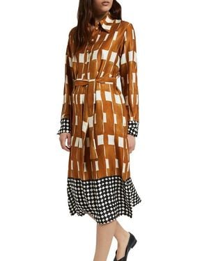 Ottod'Ame Viscose Midi Shirt Dress - Brown
