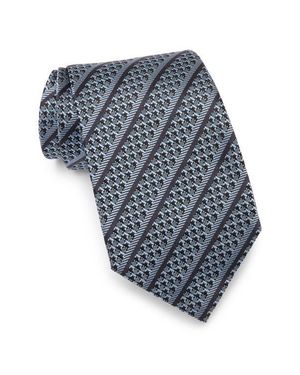 ZEGNA Stripe Silk Tie - Blue