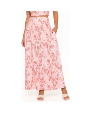 Petal & Pup Tyler Floral Drop Waist Maxi Skirt - Pink