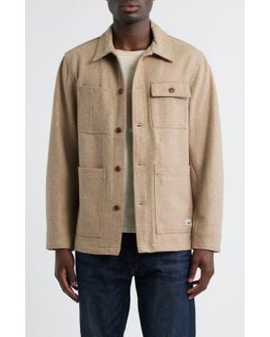 Schott Nyc Unlined Wool Blend Chore Jacket - Natural