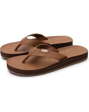 feel good Zensole Kinderz Faux Leather Flip Flop Thong Sandals - Brown